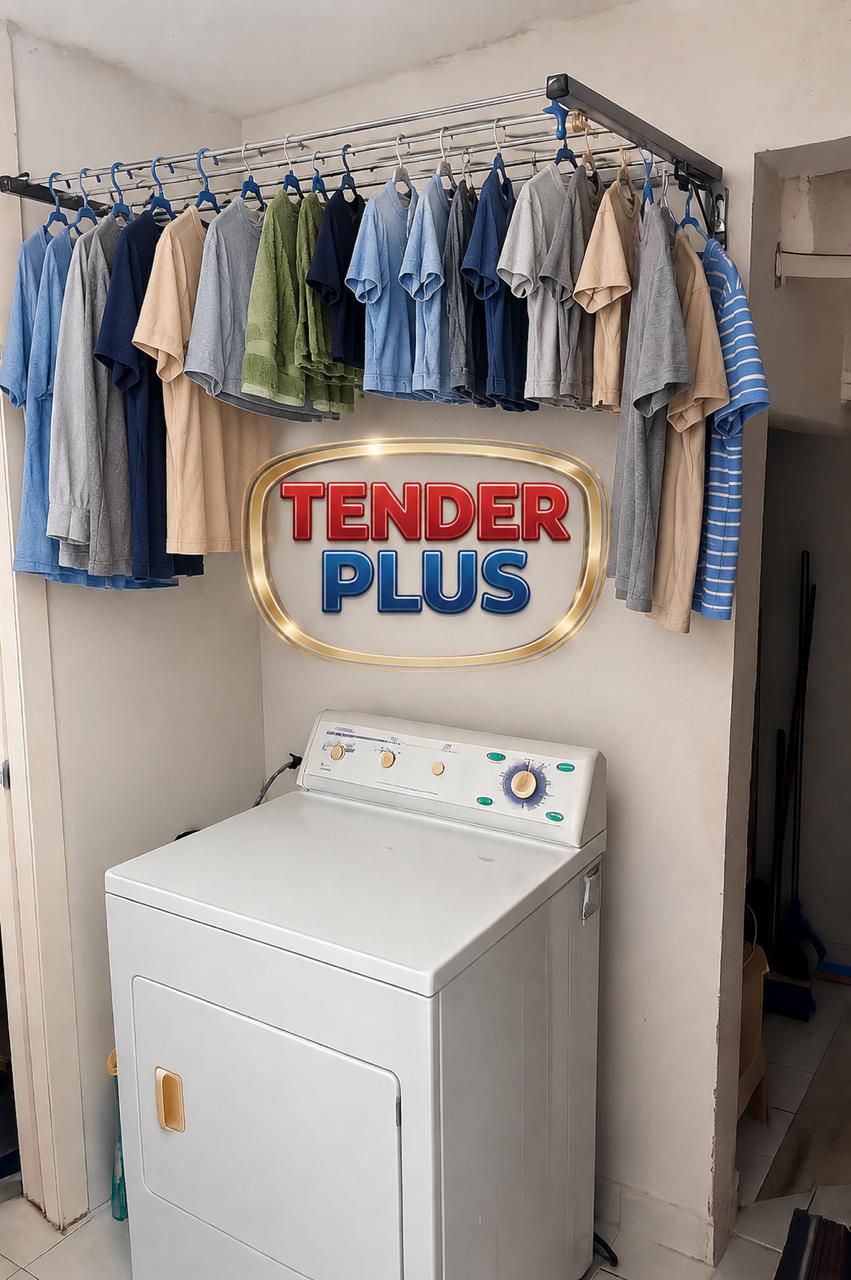 Tendedero Tender Plus instalado en un muro